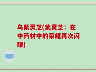 乌紫灵芝(紫灵芝：在中药材中的荣耀再次闪耀)