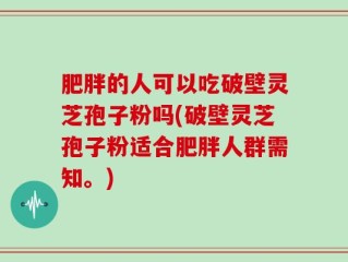 肥胖的人可以吃破壁灵芝孢子粉吗(破壁灵芝孢子粉适合肥胖人群需知。)