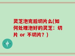 灵芝泡完后切片么(如何处理泡好的灵芝：切片 or 不切片？)