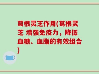 葛根灵芝作用(葛根灵芝 增强免疫力，降低血糖、血脂的有效组合)