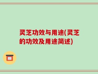 灵芝功效与用途(灵芝的功效及用途简述)