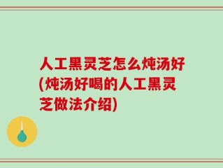 人工黑灵芝怎么炖汤好(炖汤好喝的人工黑灵芝做法介绍)