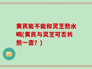 黄芪能不能和灵芝熬水喝(黄芪与灵芝可否共熬一壶？)