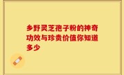 乡野灵芝孢子粉的神奇功效与珍贵价值你知道多少