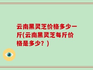云南黑灵芝价格多少一斤(云南黑灵芝每斤价格是多少？)