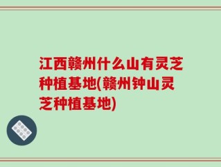 江西赣州什么山有灵芝种植基地(赣州钟山灵芝种植基地)
