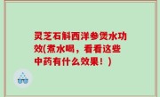 灵芝石斛西洋参煲水功效(煮水喝，看看这些中药有什么效果！)