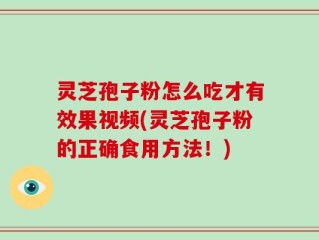 灵芝孢子粉怎么吃才有效果视频(灵芝孢子粉的正确食用方法！)