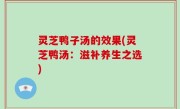 灵芝鸭子汤的效果(灵芝鸭汤：滋补养生之选)