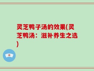 灵芝鸭子汤的效果(灵芝鸭汤：滋补养生之选)