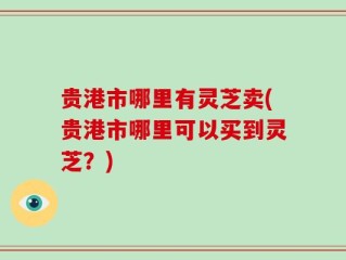 贵港市哪里有灵芝卖(贵港市哪里可以买到灵芝？)