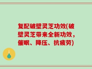 复配破壁灵芝功效(破壁灵芝带来全新功效，催眠、降压、抗疲劳)