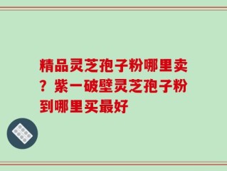 精品灵芝孢子粉哪里卖？紫一破壁灵芝孢子粉到哪里买最好
