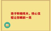 孢子粉精炼大，核心流程让你眼前一亮