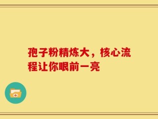 孢子粉精炼大，核心流程让你眼前一亮