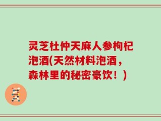 灵芝杜仲天麻人参枸杞泡酒(天然材料泡酒，森林里的秘密豪饮！)