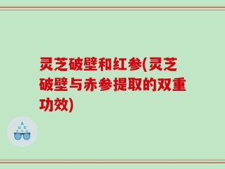 灵芝破壁和红参(灵芝破壁与赤参提取的双重功效)