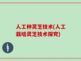 人工种灵芝技术(人工栽培灵芝技术探究)
