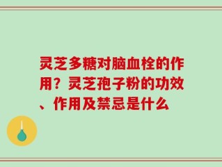 灵芝多糖对脑血栓的作用？灵芝孢子粉的功效、作用及禁忌是什么
