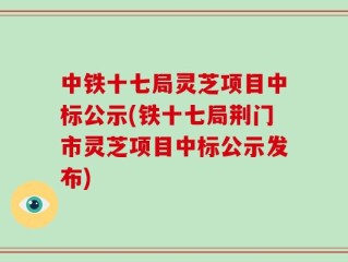 中铁十七局灵芝项目中标公示(铁十七局荆门市灵芝项目中标公示发布)