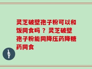 灵芝破壁孢子粉可以和饭同食吗 ？灵芝破壁孢子粉能同降压药降糖药同食