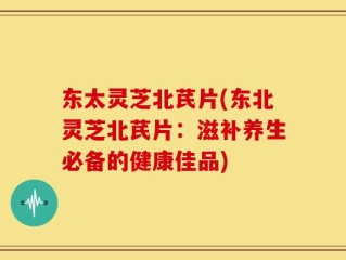 东太灵芝北芪片(东北灵芝北芪片：滋补养生必备的健康佳品)