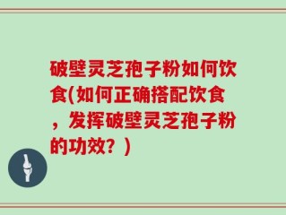 破壁灵芝孢子粉如何饮食(如何正确搭配饮食，发挥破壁灵芝孢子粉的功效？)