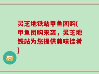 灵芝地铁站甲鱼团购(甲鱼团购来袭，灵芝地铁站为您提供美味佳肴)