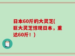 日本60斤的大灵芝(巨大灵芝惊现日本，重达60斤！)