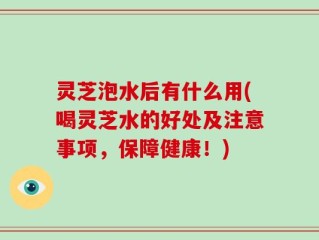 灵芝泡水后有什么用(喝灵芝水的好处及注意事项，保障健康！)