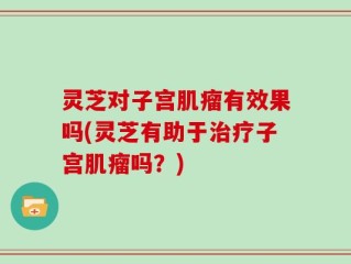 灵芝对子宫肌瘤有效果吗(灵芝有助于治疗子宫肌瘤吗？)