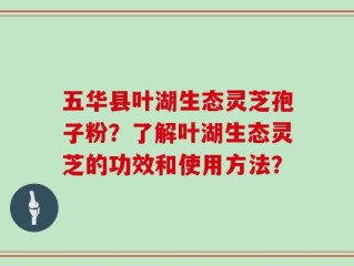 五华县叶湖生态灵芝孢子粉？了解叶湖生态灵芝的功效和使用方法？