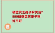 破壁灵芝孢子粉煲汤？999破壁灵芝孢子粉好不好
