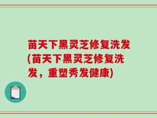 苗天下黑灵芝修复洗发(苗天下黑灵芝修复洗发，重塑秀发健康)