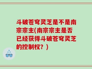 斗破苍穹灵芝是不是南宗宗主(南宗宗主是否已经获得斗破苍穹灵芝的控制权？)