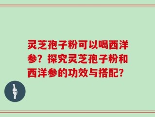灵芝孢子粉可以喝西洋参？探究灵芝孢子粉和西洋参的功效与搭配？