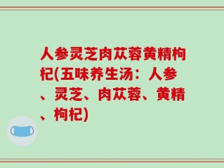 人参灵芝肉苁蓉黄精枸杞(五味养生汤：人参、灵芝、肉苁蓉、黄精、枸杞)