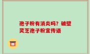 孢子粉有消炎吗？破壁灵芝孢子粉宣传语