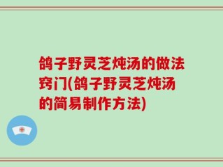 鸽子野灵芝炖汤的做法窍门(鸽子野灵芝炖汤的简易制作方法)