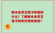 椴木赤灵芝孢子粉指的什么？了解椴木赤灵芝孢子粉的作用和用途？