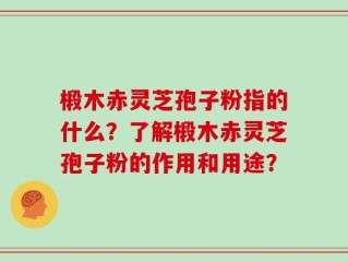 椴木赤灵芝孢子粉指的什么？了解椴木赤灵芝孢子粉的作用和用途？
