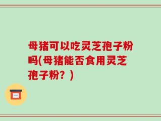 母猪可以吃灵芝孢子粉吗(母猪能否食用灵芝孢子粉？)