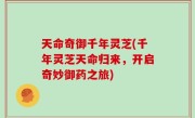 天命奇御千年灵芝(千年灵芝天命归来，开启奇妙御药之旅)