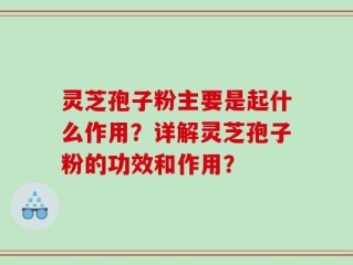 灵芝孢子粉主要是起什么作用？详解灵芝孢子粉的功效和作用？