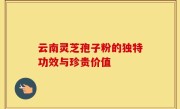 云南灵芝孢子粉的独特功效与珍贵价值