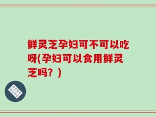 鲜灵芝孕妇可不可以吃呀(孕妇可以食用鲜灵芝吗？)