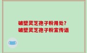破壁灵芝孢子粉用处？破壁灵芝孢子粉宣传语