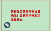 仿野生灵芝孢子粉主要功效？灵芝孢子粉的功效是什么