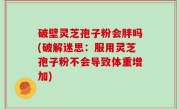 破壁灵芝孢子粉会胖吗(破解迷思：服用灵芝孢子粉不会导致体重增加)