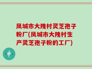 凤城市大隗村灵芝孢子粉厂(凤城市大隗村生产灵芝孢子粉的工厂)